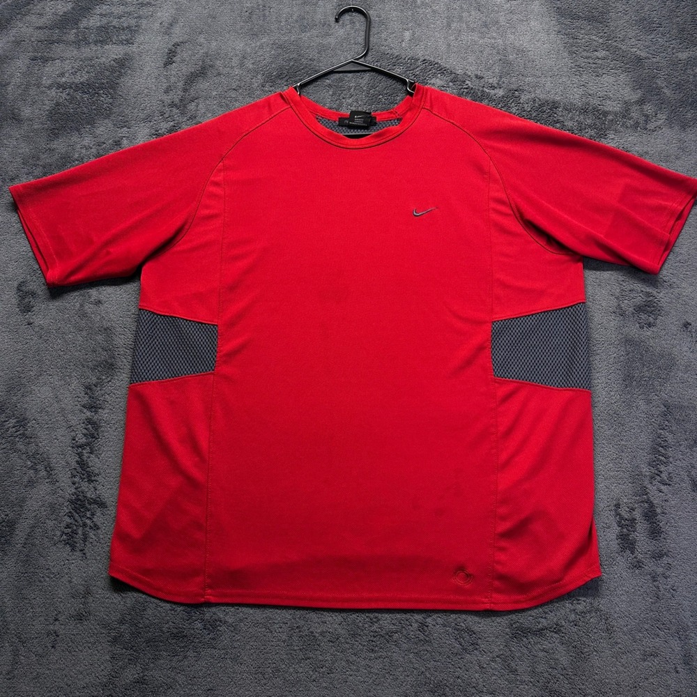 Nike Sphere Training Shirt Mens XL Red Mesh Back Short Sleeve Athletic Tee